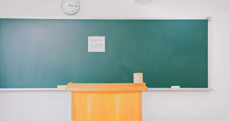 empty classroom at university due to covid19 disease that make school closedの写真素材