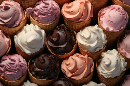 Top view of Variety of ice cream flavors, close up wallpaperの素材