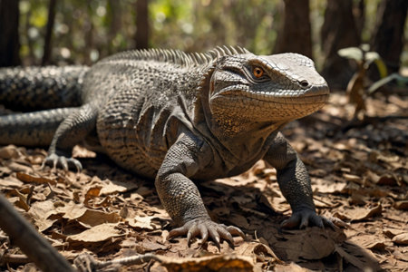 Iguana in the forest of Belize, Central America.の素材