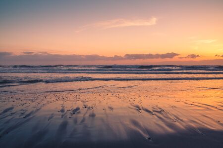Oregon coast at sunset.の写真素材