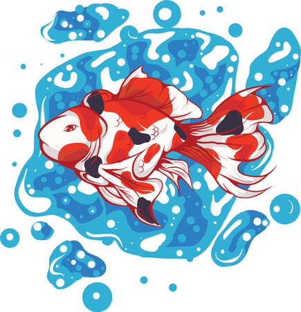 Golden fish mascot logo illustrationのイラスト素材