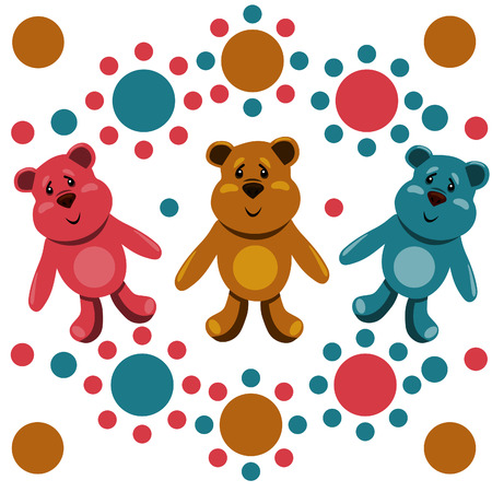seamless pattern with children's teddy bears, illustration for childrenのイラスト素材