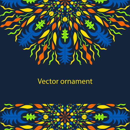 vector modern pattern with vivid elements on a dark background, hand draw, color doodle backgroundのイラスト素材
