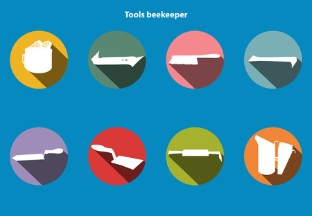 Vector tool kit of the beekeeper. Flat infographicsのイラスト素材