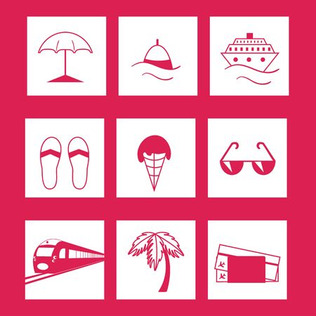 Travel and vacation Icons set . Journey to the sea.の写真素材