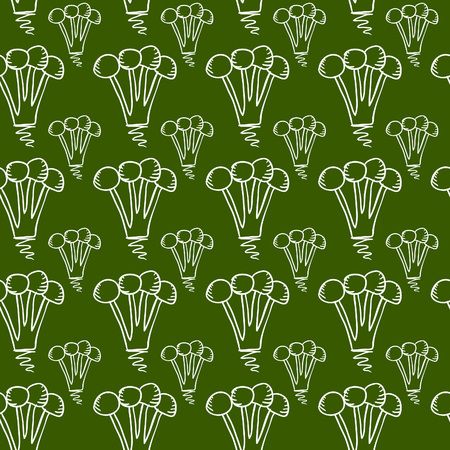 Seamless pattern with doodle mushroom. Cute vector illustration autumn harvestのイラスト素材