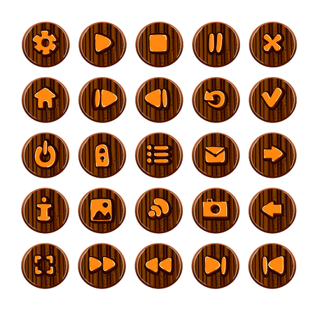 Set of vector button for game design. Mobile elements for ui game.のイラスト素材