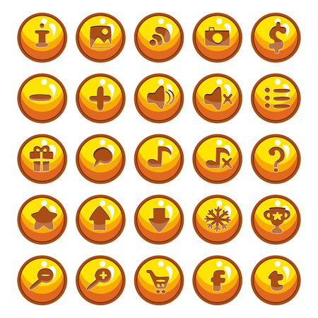 Set of vector button for game design. Mobile elements for ui game.のイラスト素材