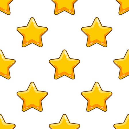 Seamless pattern with cartoon star. Vector illustration.のイラスト素材