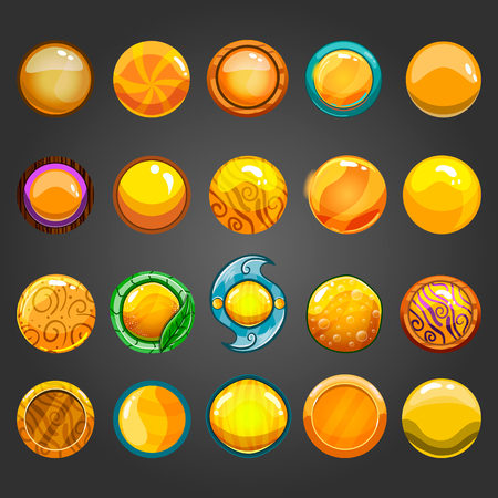 Set of game interface button color. Button for web or game design.のイラスト素材
