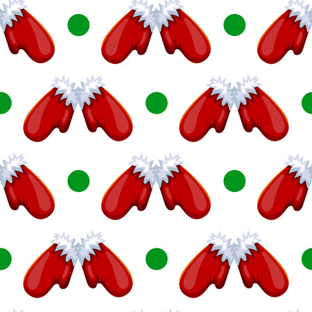 Seamless pattern with winter mittens. Christmas illustrationのイラスト素材