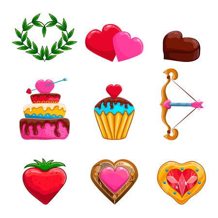 Set of Valentines Day items designのイラスト素材