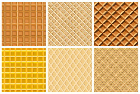 set seamless pattern with waffle textureのイラスト素材