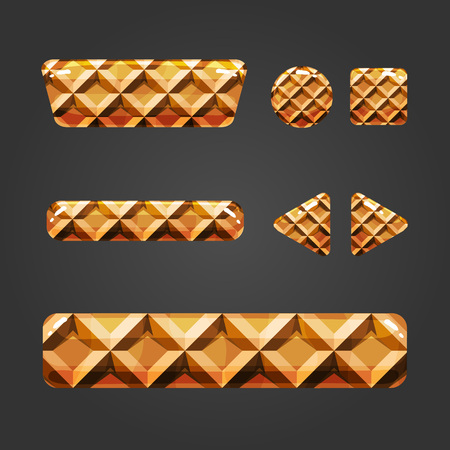 Set of waffle button for game designのイラスト素材
