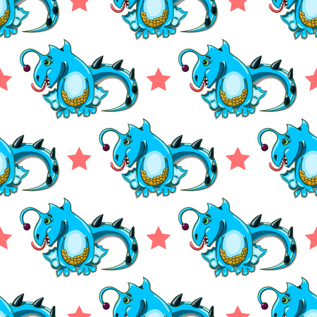 Funny pattern with dragonsのイラスト素材