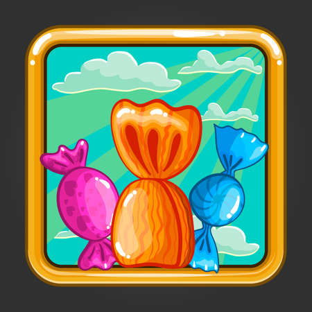 The application icon with vector cartoon candyのイラスト素材