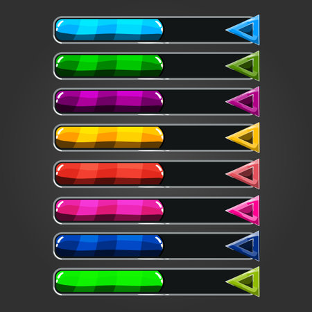 Big set of progress bar downloader with arrowsのイラスト素材