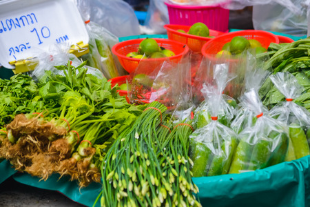 Thai food on the street is popular and sell well, not less than Pad Thai and Tom Yum Shrimp are various curries. Insect, fresh frogs, vegetables, fruits and much more.の写真素材