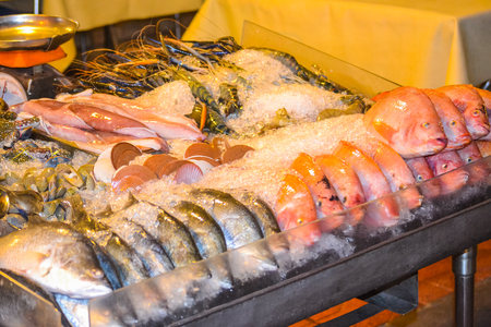 Thai food on the street is popular and sell well, not less than Pad Thai and Tom Yum Shrimp are various curries. Insect, fresh frogs, vegetables, fruitsの写真素材