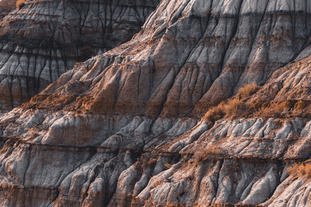 Drumheller HooDoos is a 0.5 kilometer heavily trafficked loop trail located near Drumheller, Alberta, Canada that features a cave, travel Alberta,Tourism.の写真素材