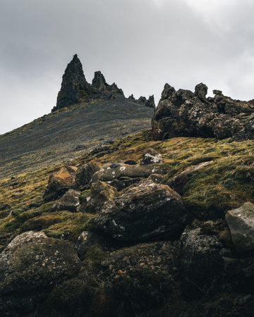 A typical dramatic landscape of Iceland. Landscape stock photo of Scandinavia