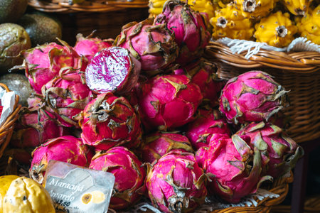 Farmers market Mercado dos Lavradores in Funchal in Madeira Portugal. High quality photoの写真素材