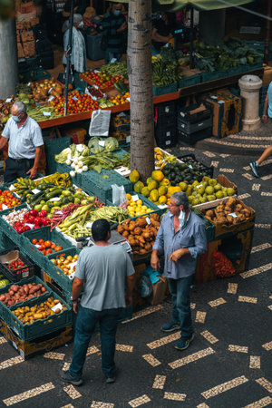 Funchal, Madeira, Portugal 21.5.2022. Farmers market Mercado dos Lavradores in Funchal in Madeira...