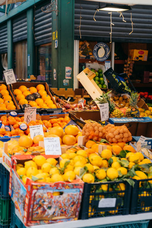 Food markets with fruits and vegetables in Gdansk Poland. High quality photoの写真素材