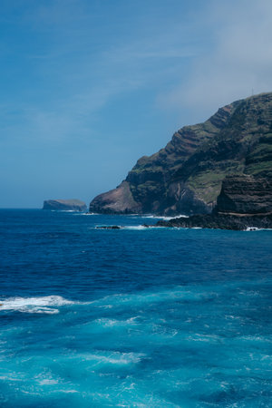 Ponta da Ferraria: A captivating coastal point in Azores, offering thermal hot springs and stunning ocean views, a natural wonder to explore. High quality photoの写真素材