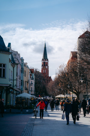 5.4.2023 Sopot, Gdansk, Poland. Monte cassino street. High quality photoのeditorial素材