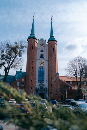 Gdansk, Poland 4.4.2023 Katedra Oliwska is a magnificent Gothic cathedral located in Gdansk, Poland, known for its intricate architecture and rich spiritual heritage. High quality photoのeditorial素材