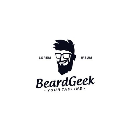Black and White geek logo templateのイラスト素材