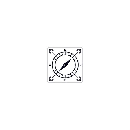 Black and white compass logoのイラスト素材