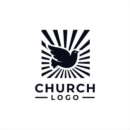 square dove church logo design for communityのイラスト素材