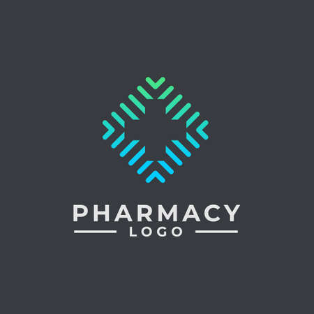 Geometric Line Art for Hospital Logo Design, Pharmacy Logo Design, Health Care Logo Design and Medical Logo Designのイラスト素材
