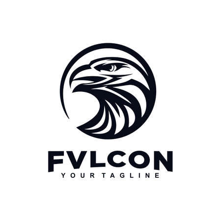 Falcon Circle Bird Logo Design Template Inspiration ideaのイラスト素材