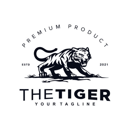 Beast Tiger Logo Design Template Inspiration ideaのイラスト素材