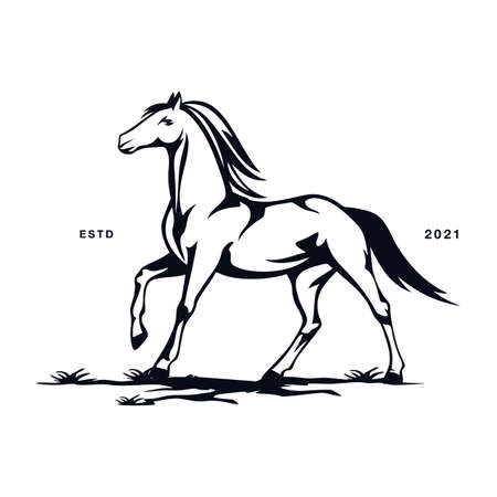 Beautiful Horse Logo Design Template Inspiration ideaのイラスト素材