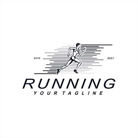 Running Fast Logo Design Template Inspiration Idea Conceptのイラスト素材