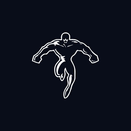 Line Art Character Superhero Logo Design Template Inspiration idea Conceptのイラスト素材