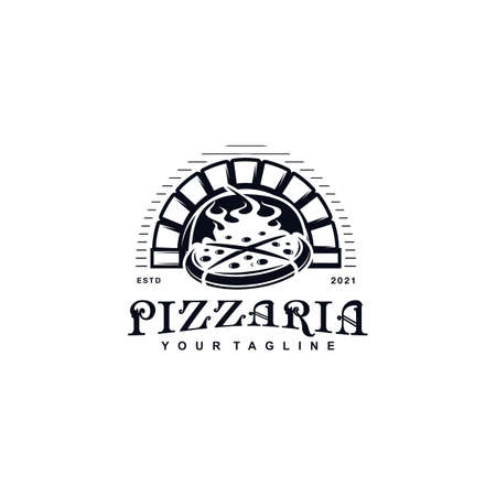 Vintage Retro Rustic stamp label pizza logo vector design template inspiration ideaのイラスト素材
