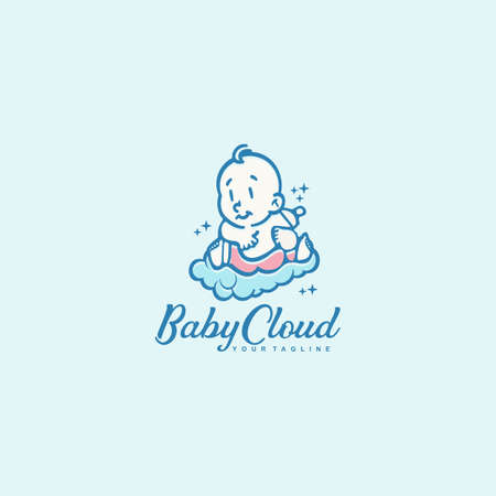 Cute Little Baby logo vector design template inspiration ideaのイラスト素材