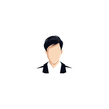 male, men young handsome portrait avatar stickerのイラスト素材