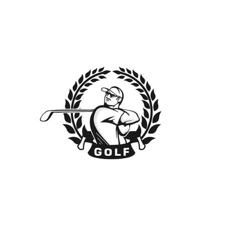 Vintage Luxury Stamp Badge Label Golf Logo Design Template Idea and Inspirationのイラスト素材