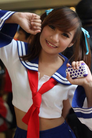 cute anime girl at cosplay