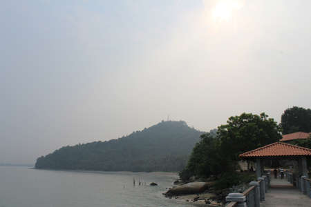 Pulau Aman (known as peace Island) Jetty, Malaysiaのeditorial素材