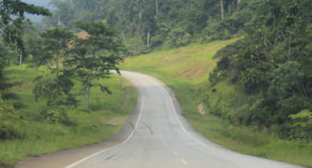 Road in mountain valleyのeditorial素材