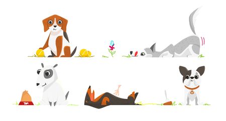 Vector illustration in cartoon style. Dog is love.のイラスト素材