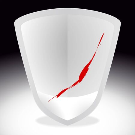 Silver shield with spots of blood on it  vector clipart   のイラスト素材
