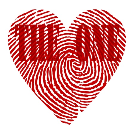 The heart in the form of fingerprint  のイラスト素材